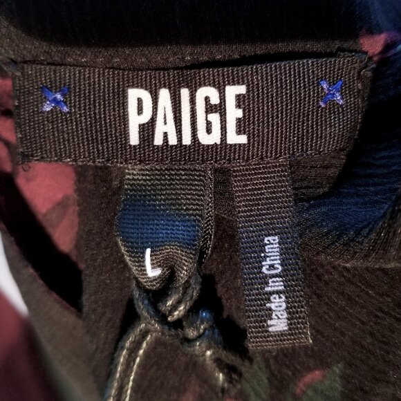 Paige Emilia Top Size L Black Multi-Joplin Rose Sheer NWT Floral Balloon Sleeves - Picture 9 of 16